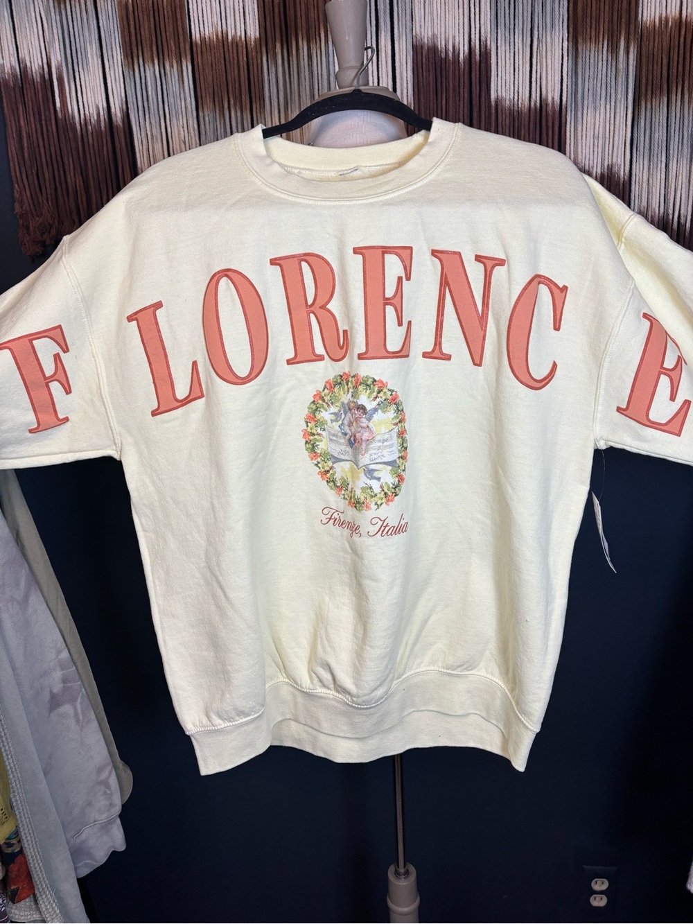 Florence Graphic Cream Pullover Sweatshirt - Picture 2 of 3
